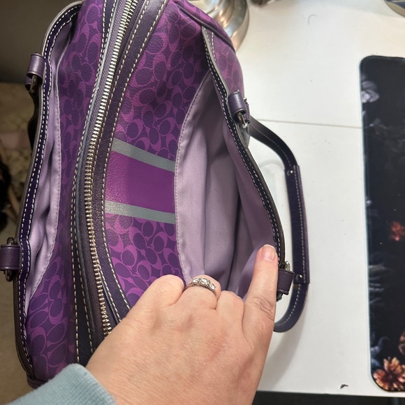 Coach Purple and Gray Women's Bag - Picture 5 of 7